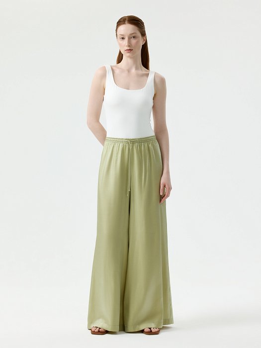 Атласные брюки на кулиске: фото №3