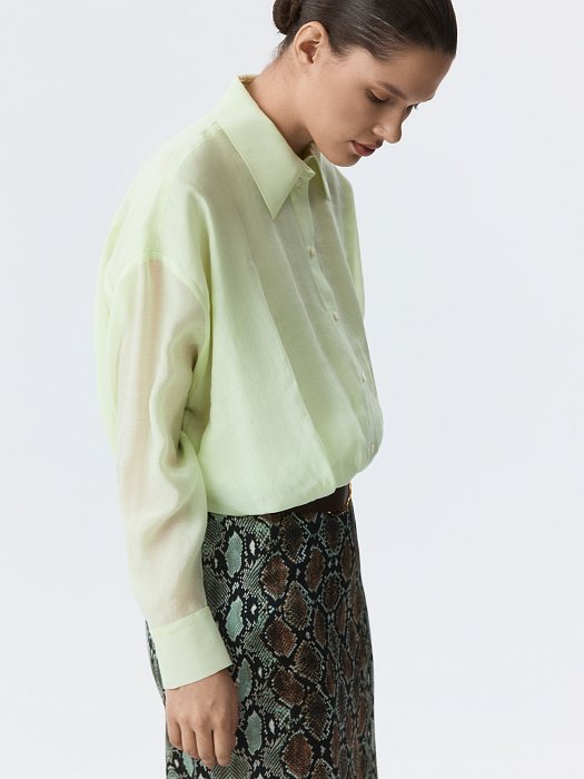 Укороченная блуза из лиоцелла (Р158): фото №5