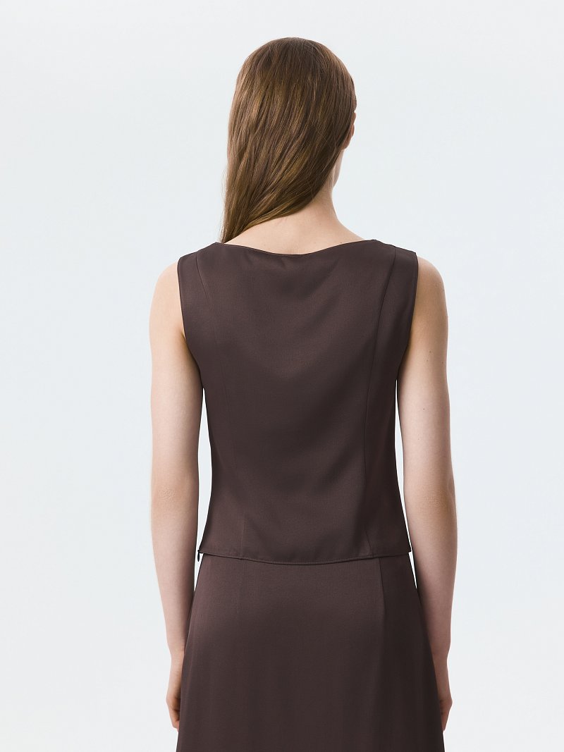 Атласный топ на молнии