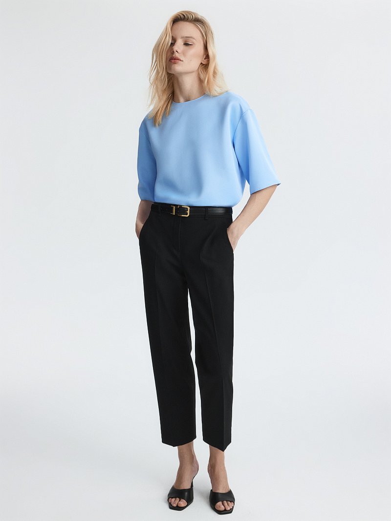 Атласная блуза на молнии