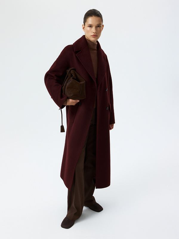 Свободное пальто с шерстью