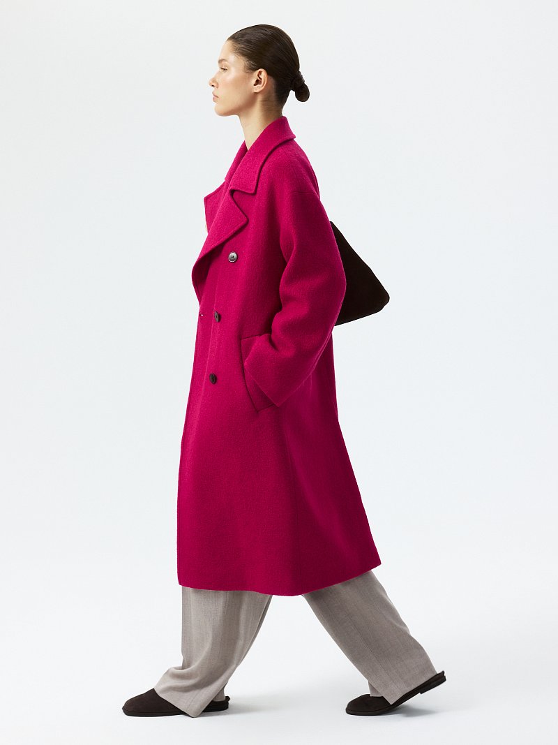 Пальто из букле с шерстью