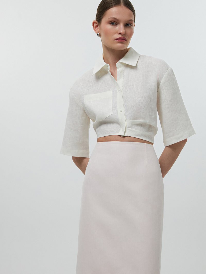 Юбка из смесового льна