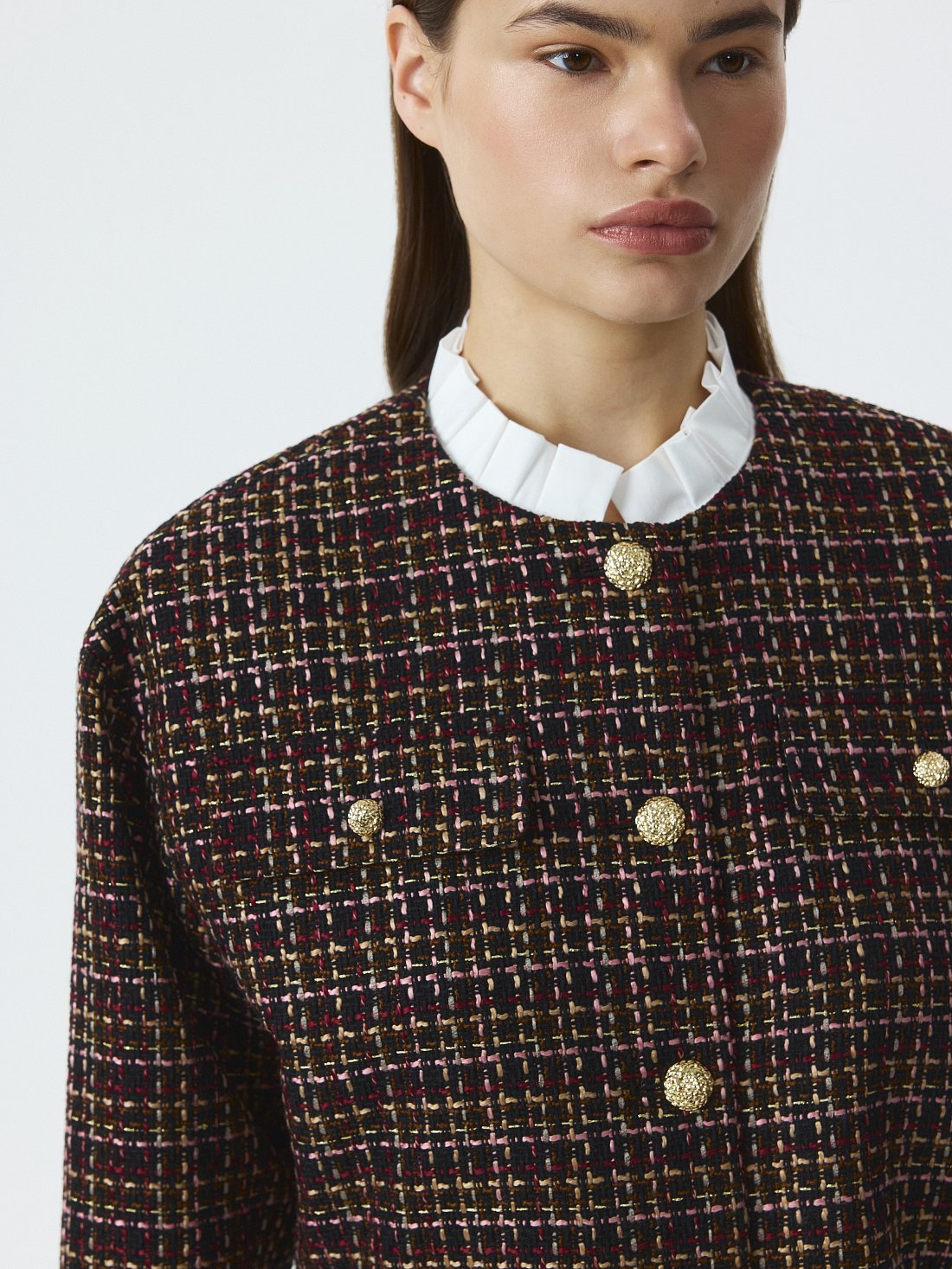 Твидовый жакет со съемными деталями: фото №1