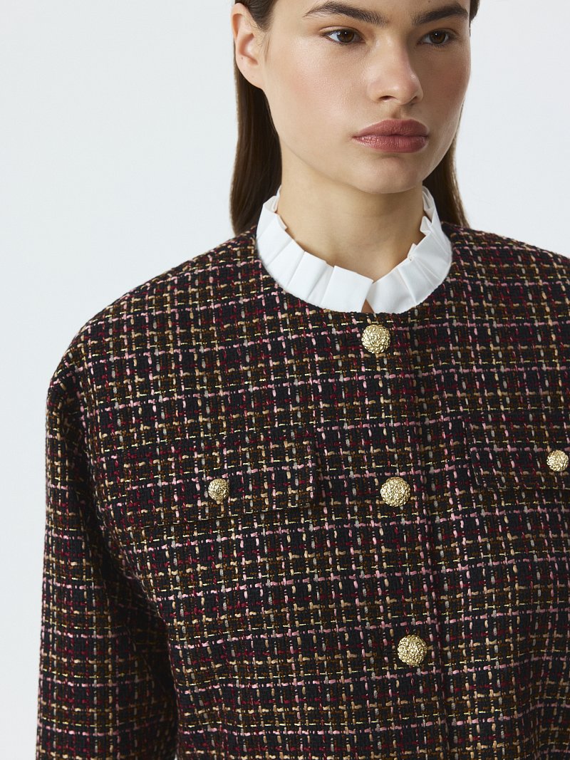 Твидовый жакет со съемными деталями