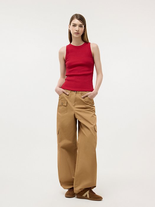 Однотонный топ из хлопка: фото №4