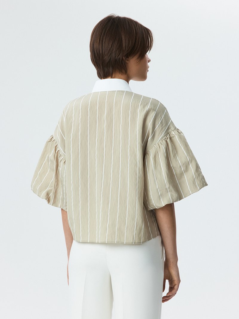 Блуза в полоску с короткими рукавами