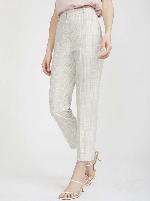 Брюки в клетку из хлопка: фото №2