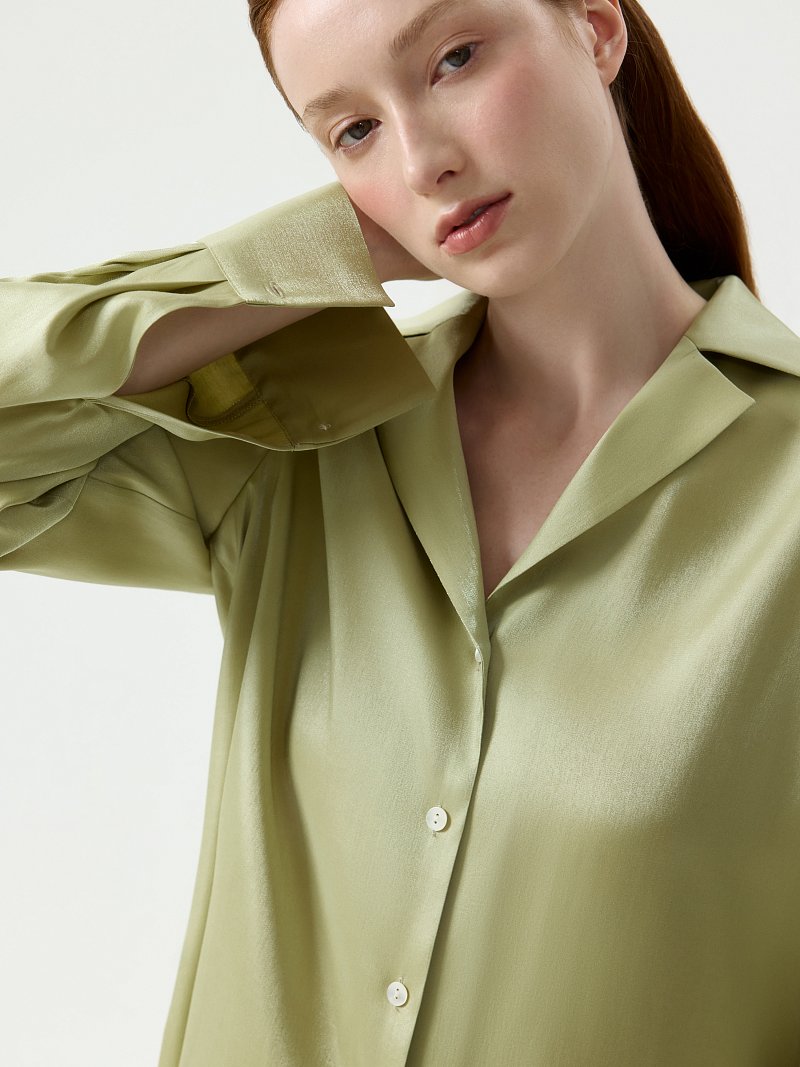 Атласная блуза оверсайз