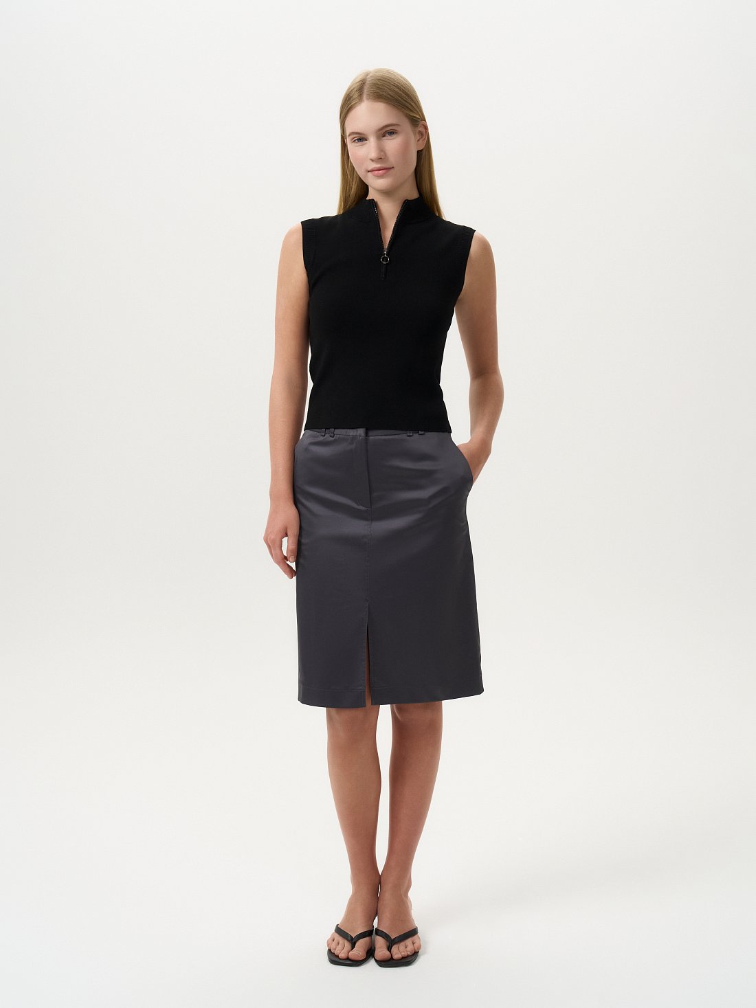 Атласная мини-юбка: фото №1