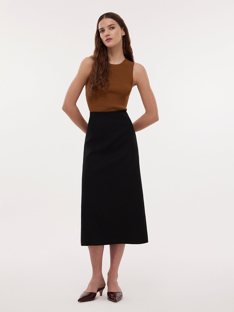 Юбка-трапеция в длине миди 