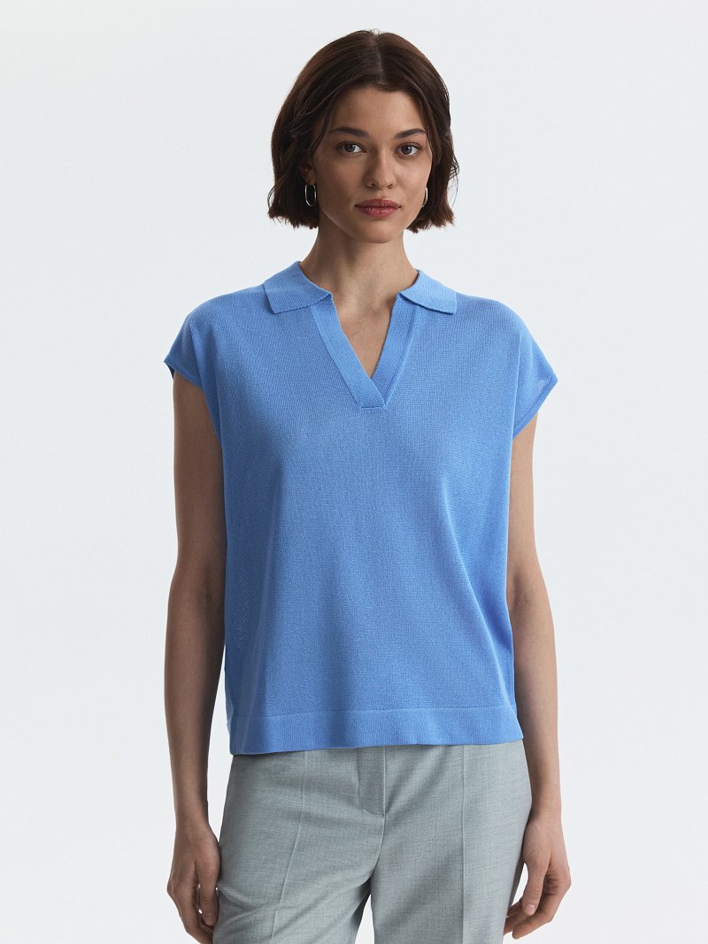 Вязаное поло из вискозы