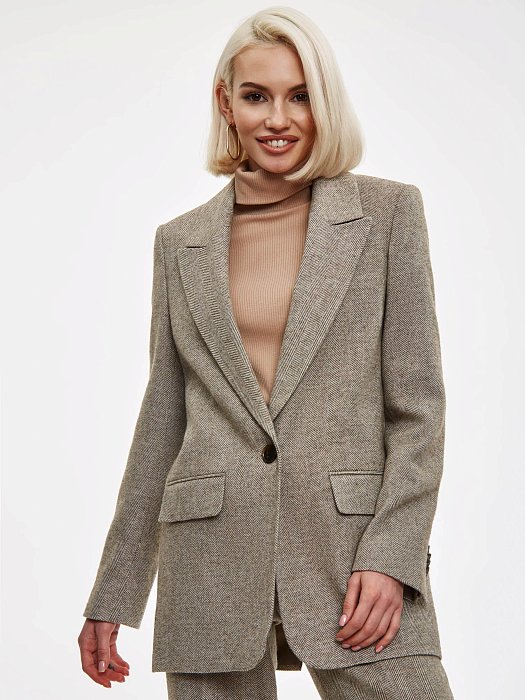 Однобортный жакет из шерсти: фото №3