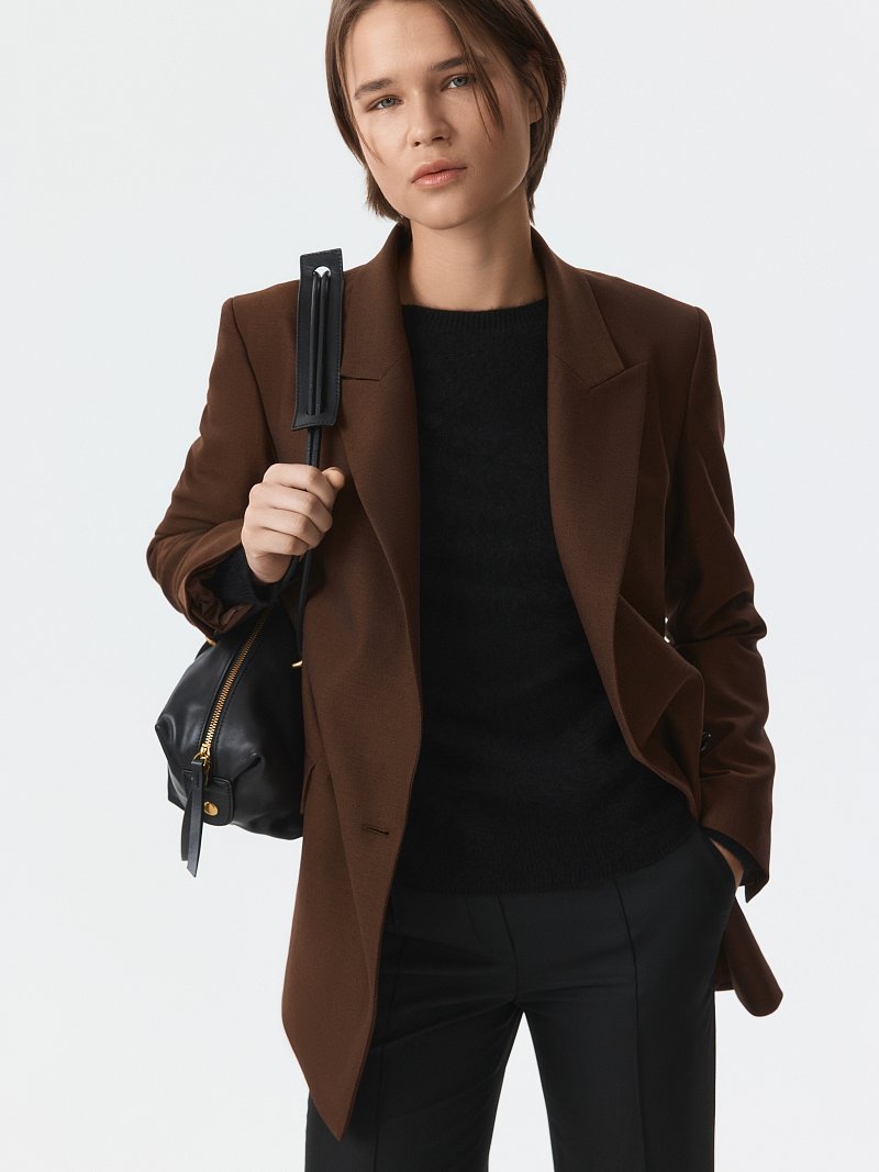 Двубортный удлиненный жакет (Р158)