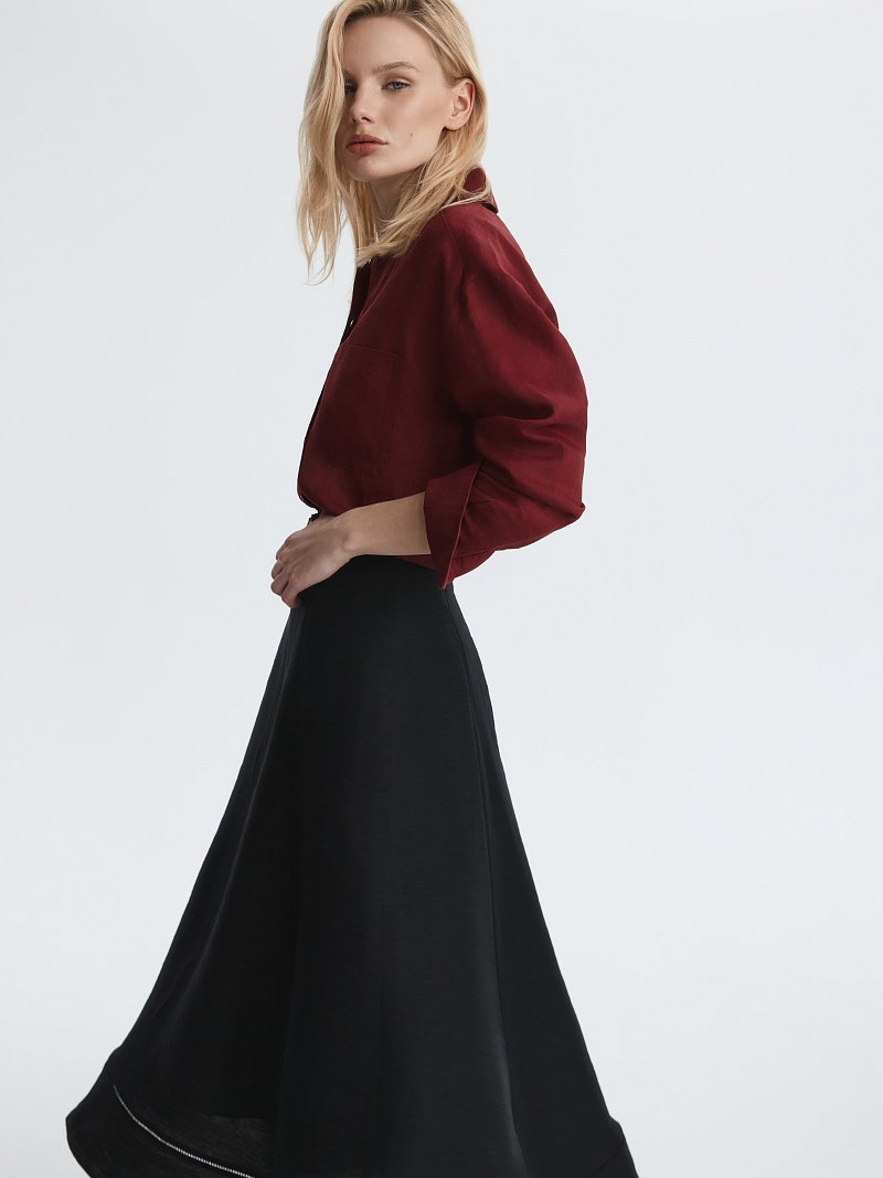 Расклешенная юбка изо льна (Р158)