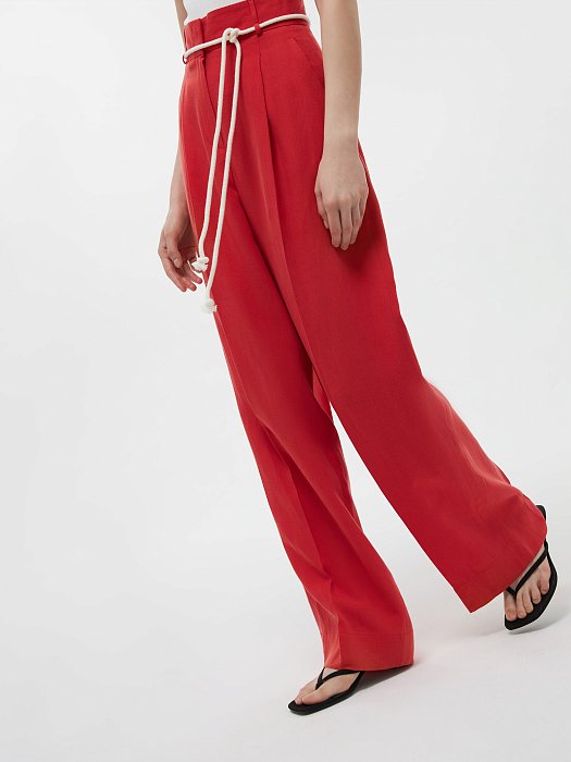 Удлиненные брюки со льном: фото №2