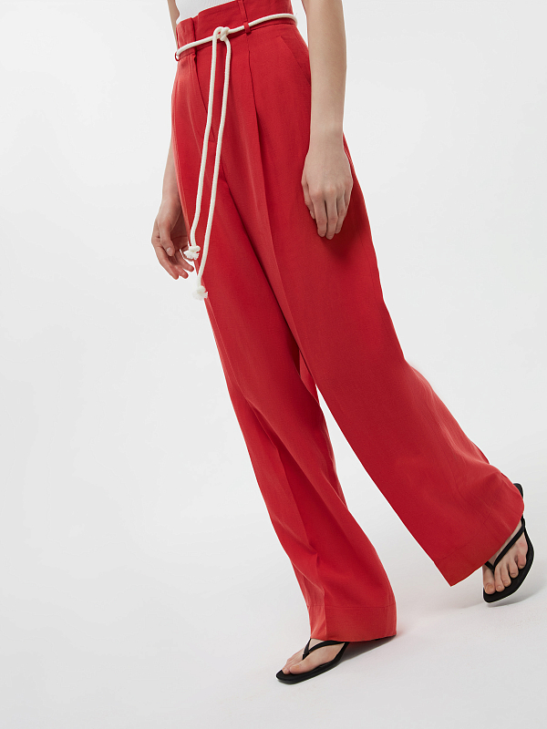 Удлиненные брюки со льном