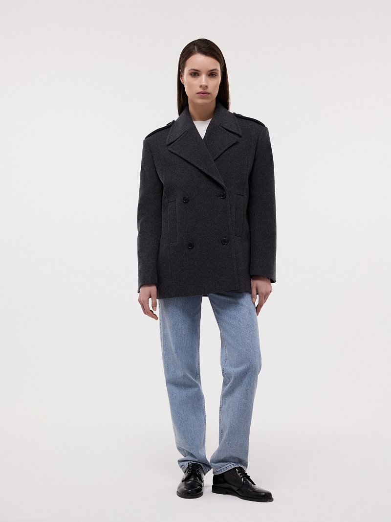 Полупальто из шерсти в стиле жакета (Р158)