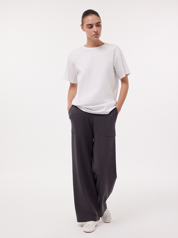 Прямые брюки из трикотажа