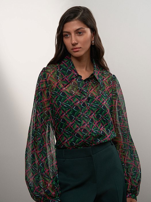 Блуза из шифона с принтом: фото №2