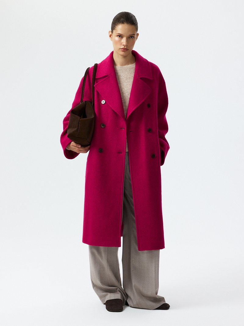 Пальто из букле с шерстью