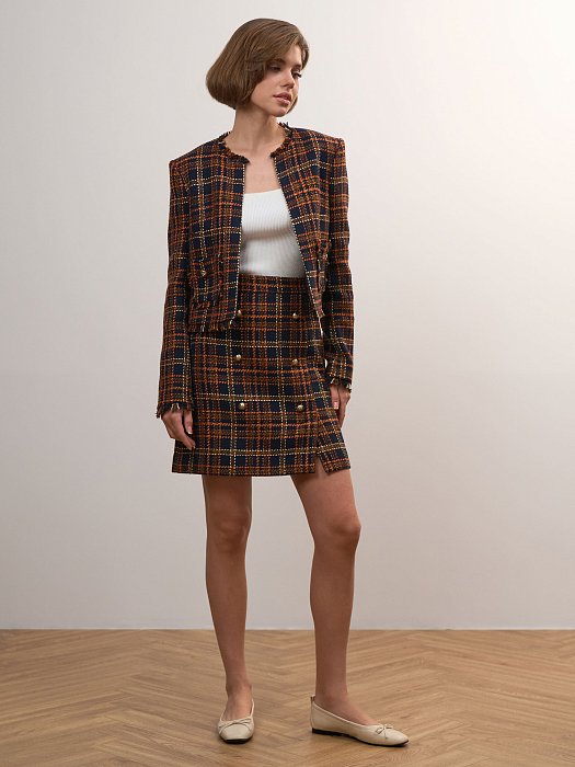 Жакет укороченный из твида : фото №3