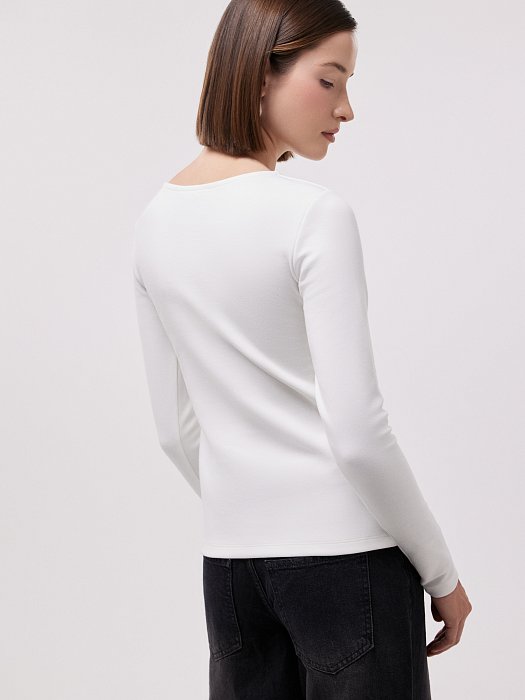 Лонгслив из плотного трикотажа: фото №3