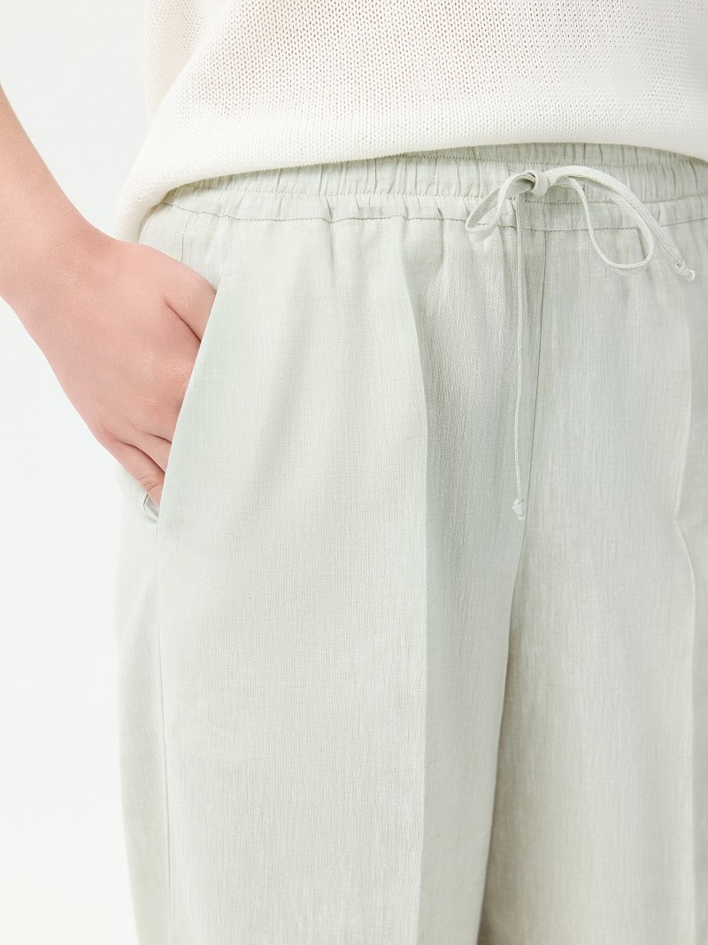 Брюки из хлопка и льна