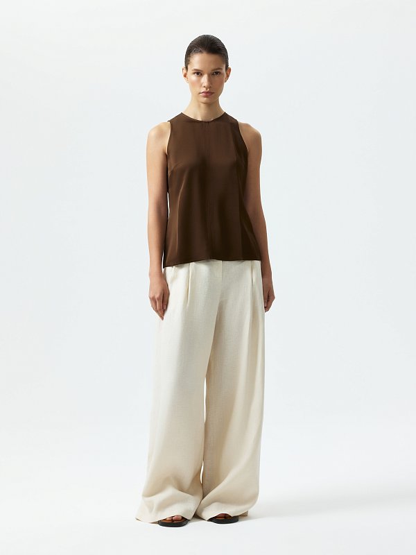 Атласный топ прямого кроя