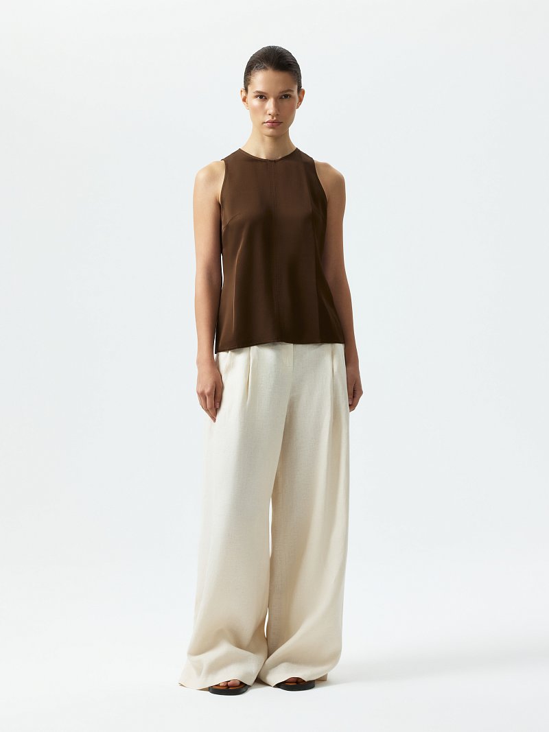 Атласный топ прямого кроя