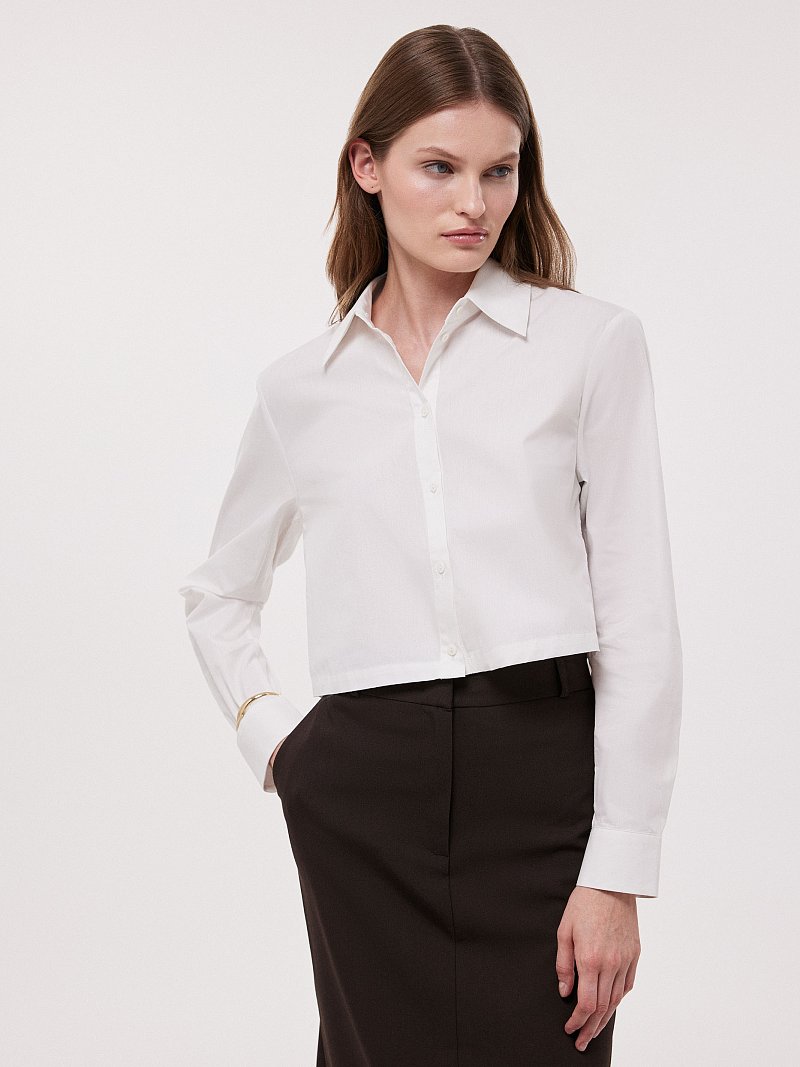 Укороченная рубашка прямого кроя