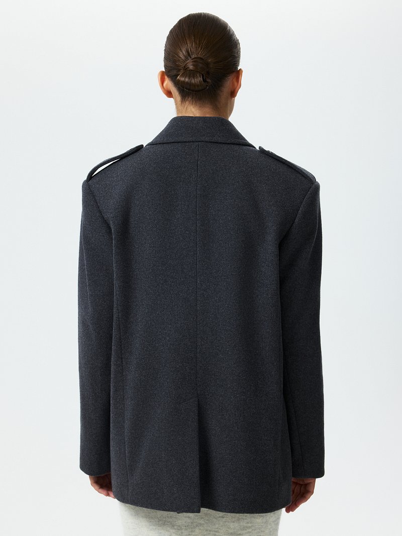 Полупальто из шерсти в стиле жакета