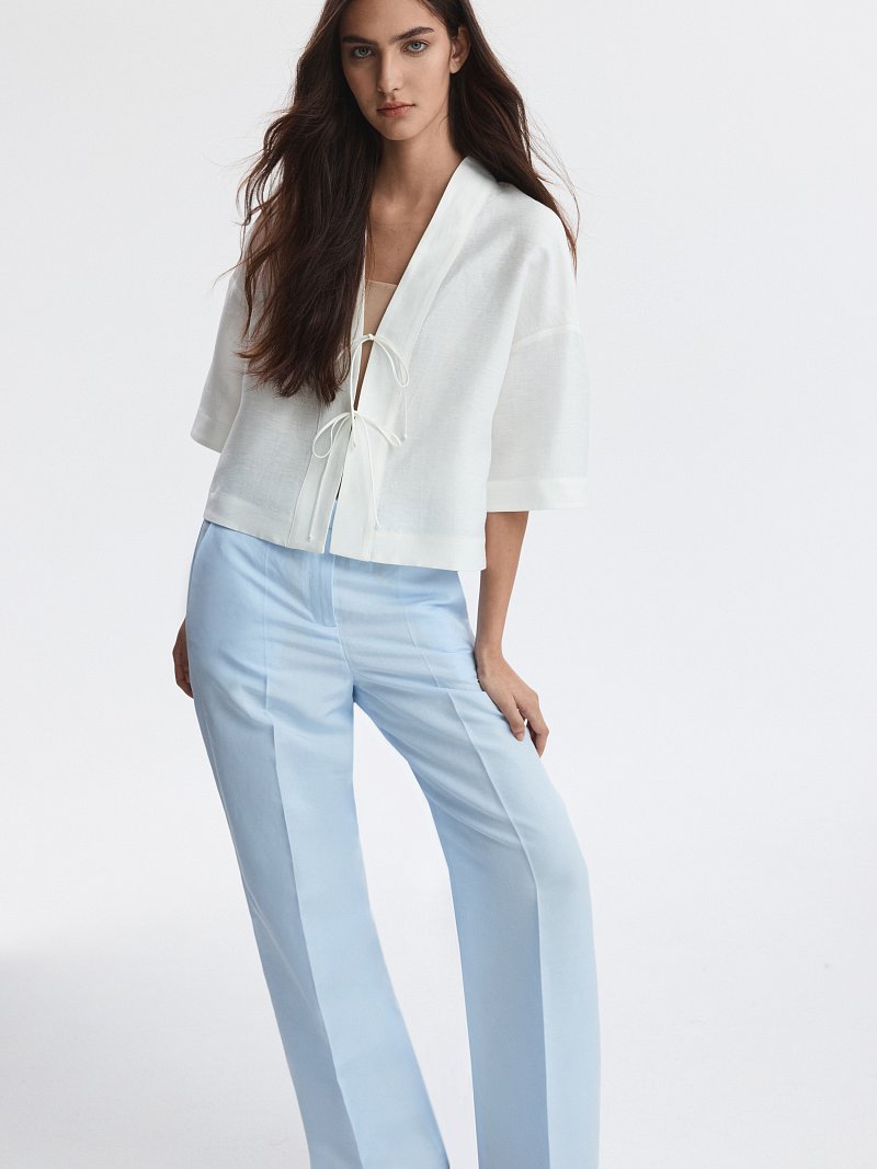 Брюки из смесового льна