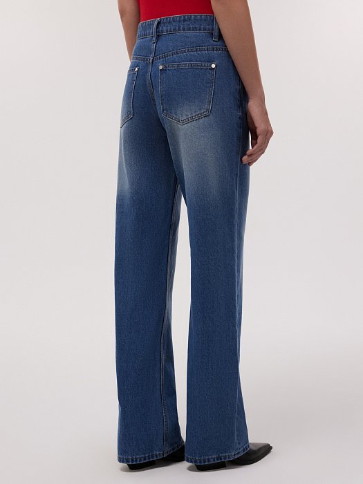 Джинсы Straight Fit с потертостями: фото №4