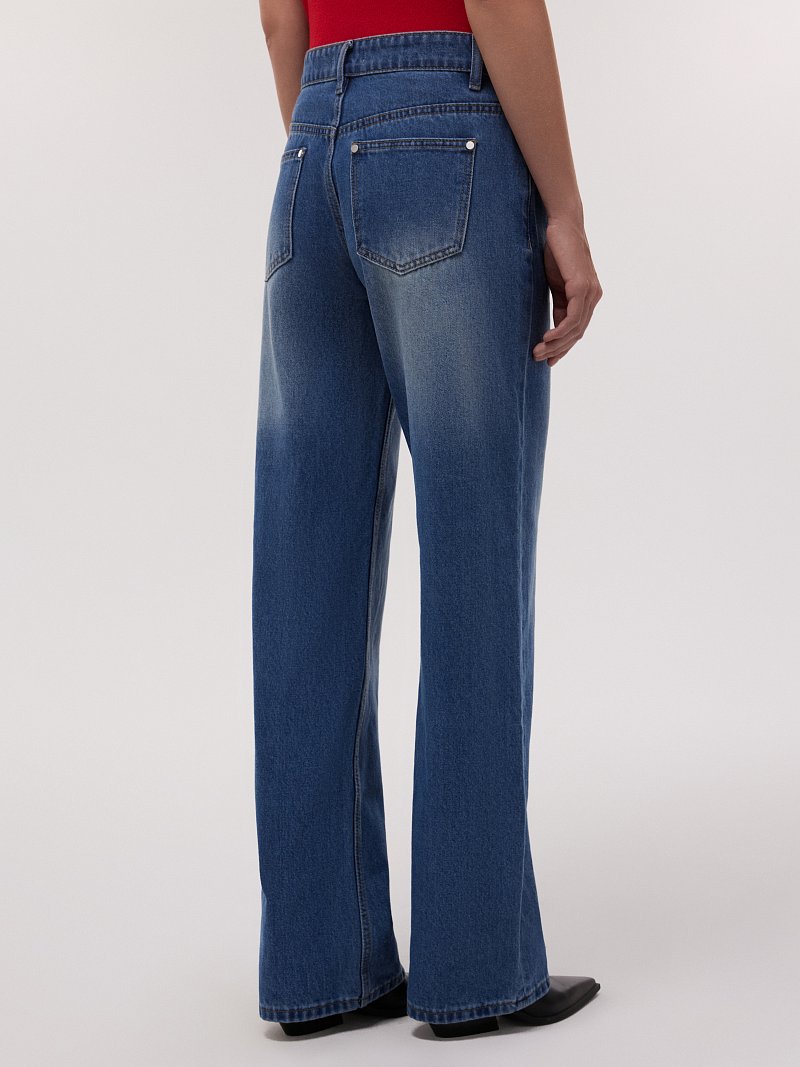 Джинсы Straight Fit с потертостями