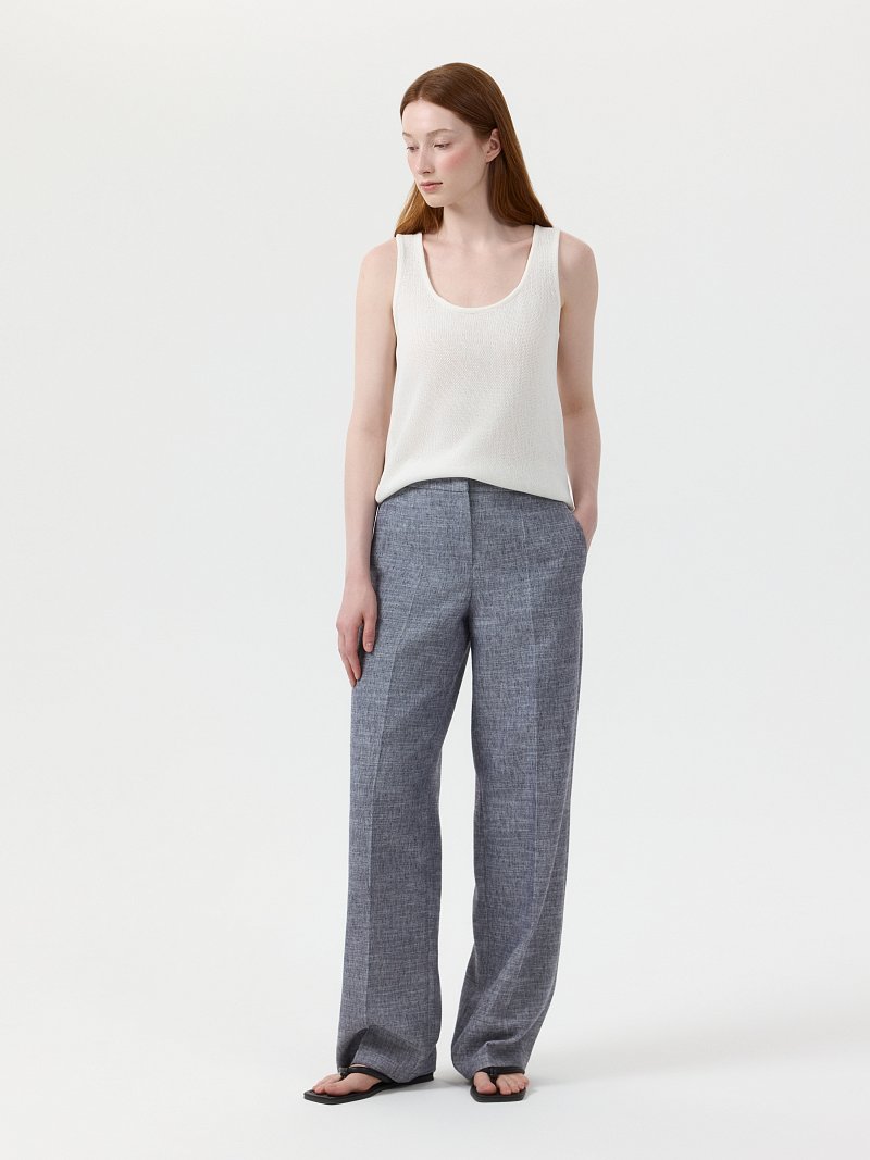 Прямые брюки со льном