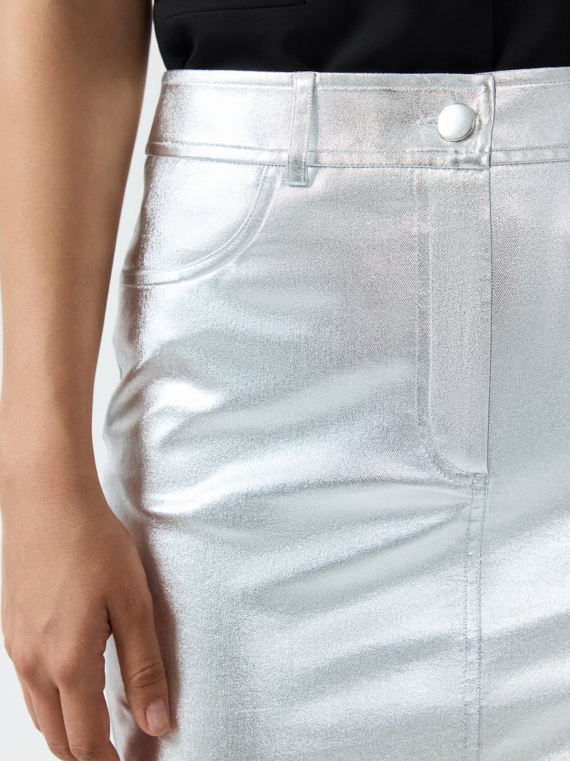 Юбка-макси с серебристым напылением