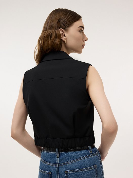 Укороченный жилет прямого кроя: фото №4