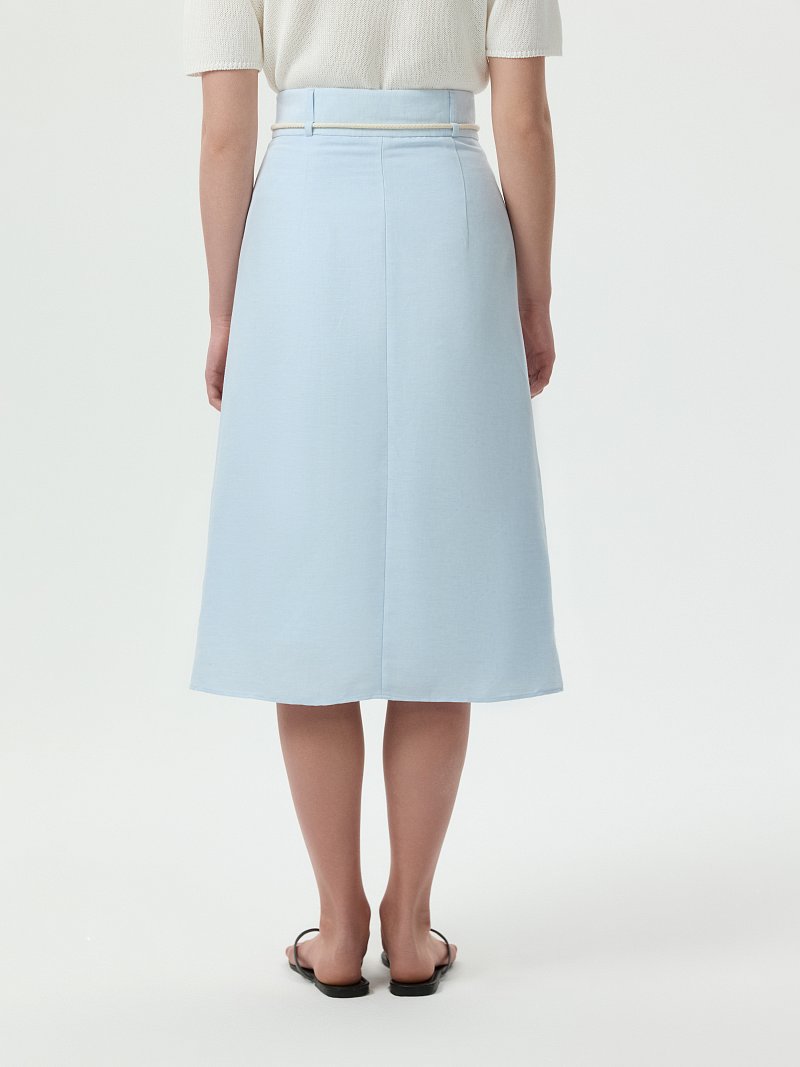 Юбка-миди со льном