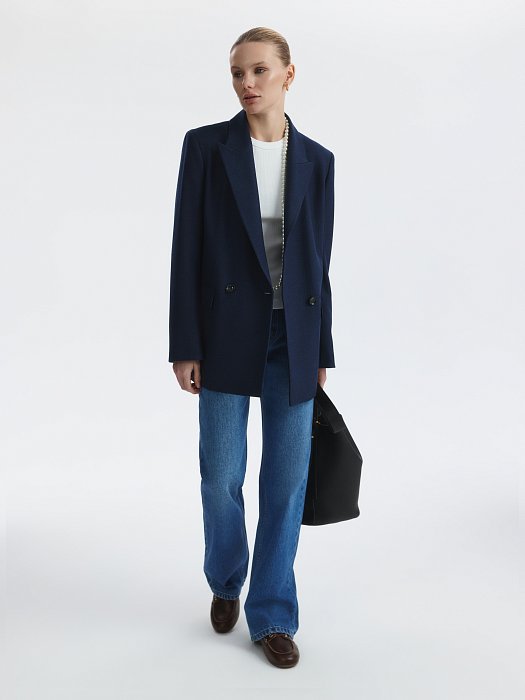 Двубортный жакет свободного кроя (Р158): фото №3