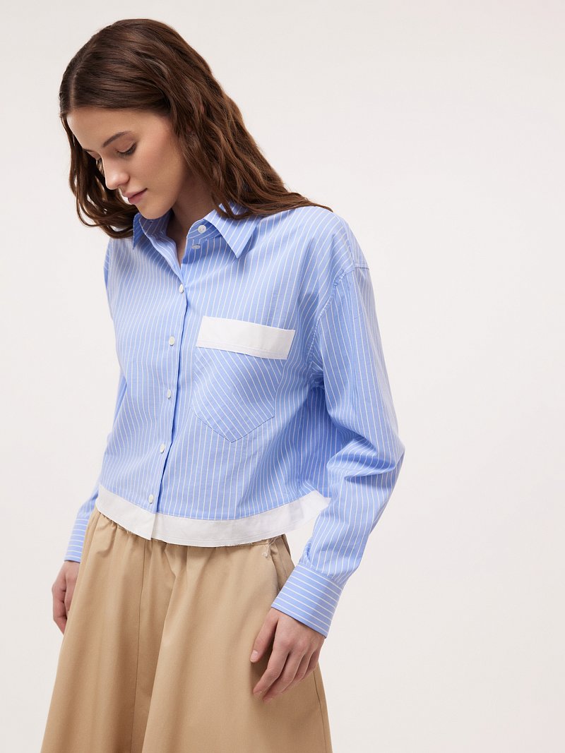 Укороченная рубашка с необработанным краем