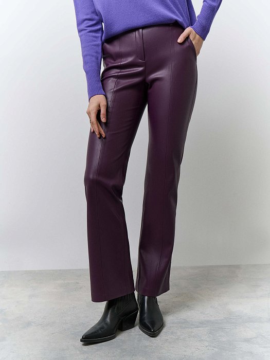 Брюки-клеш из экокожи: фото №3