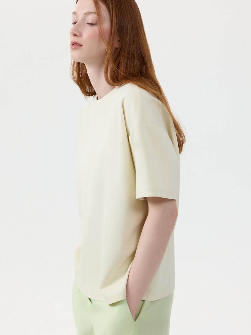 Однотонная футболка из 100% хлопка 