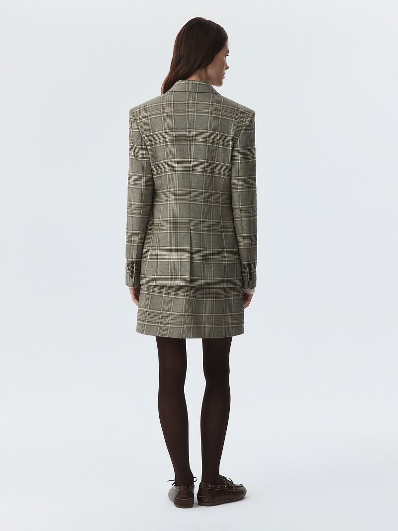 Двубортный жакет в клетку