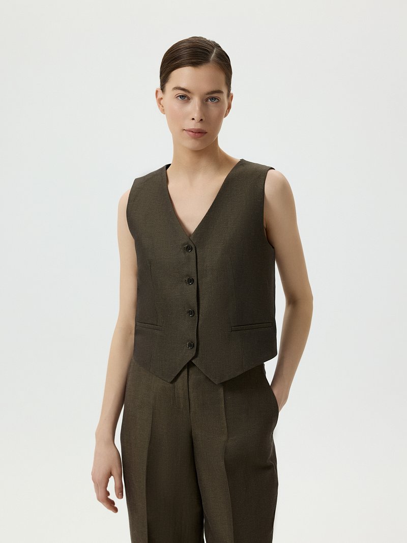 Льняной жилет