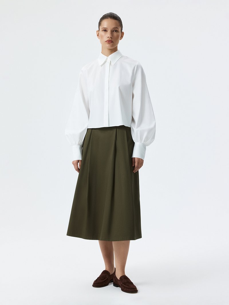 Укороченная рубашка из хлопка