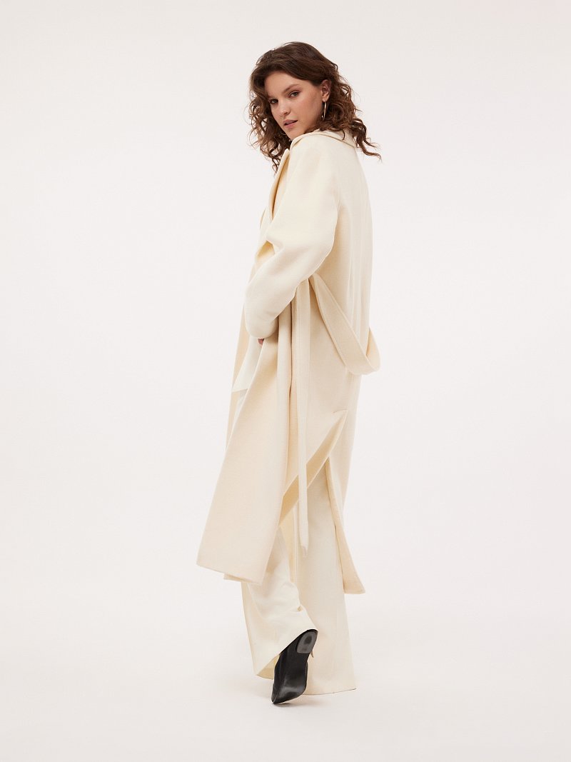 Пальто-халат из 100% шерсти