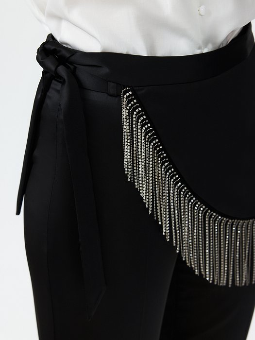 Атласные брюки со съемной баской: фото №5