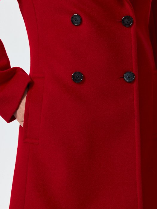 Приталенное пальто из 100% шерсти: фото №3