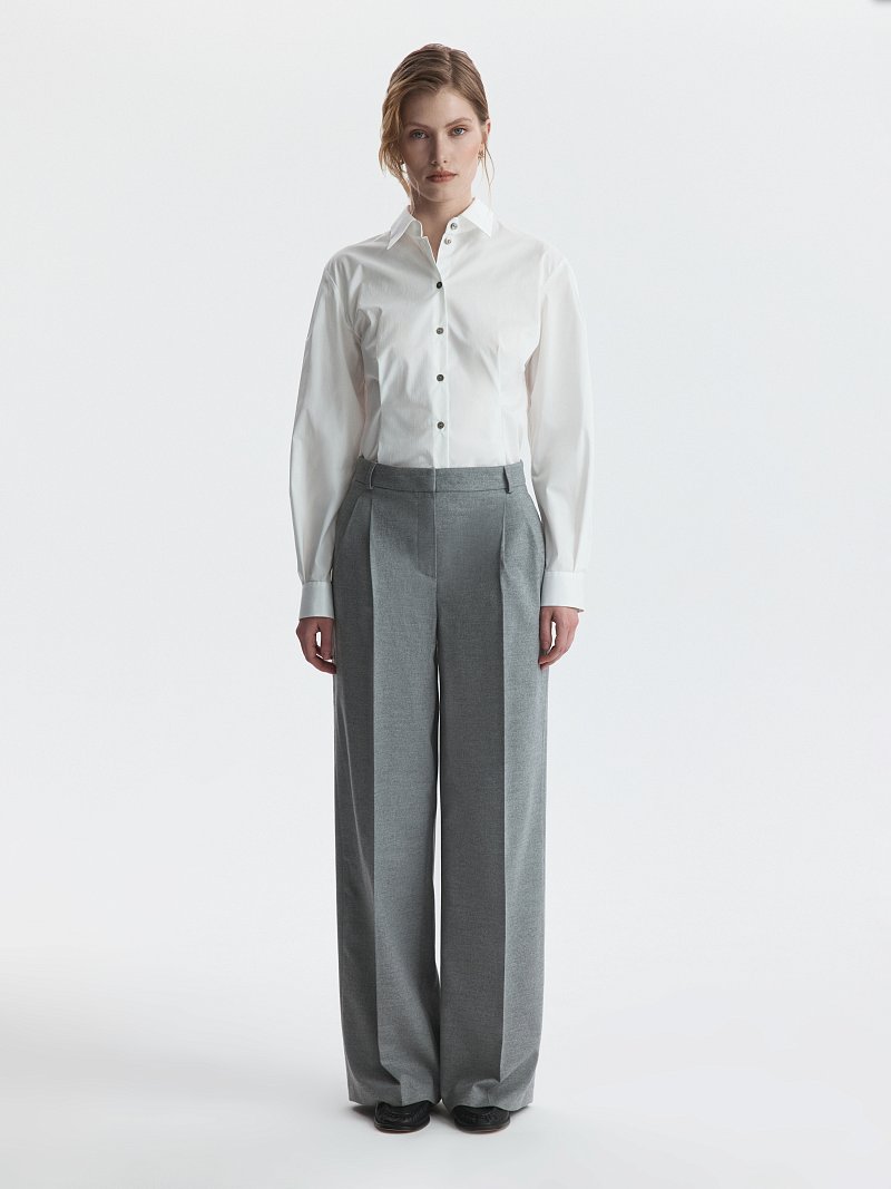 Широкие брюки из фланели